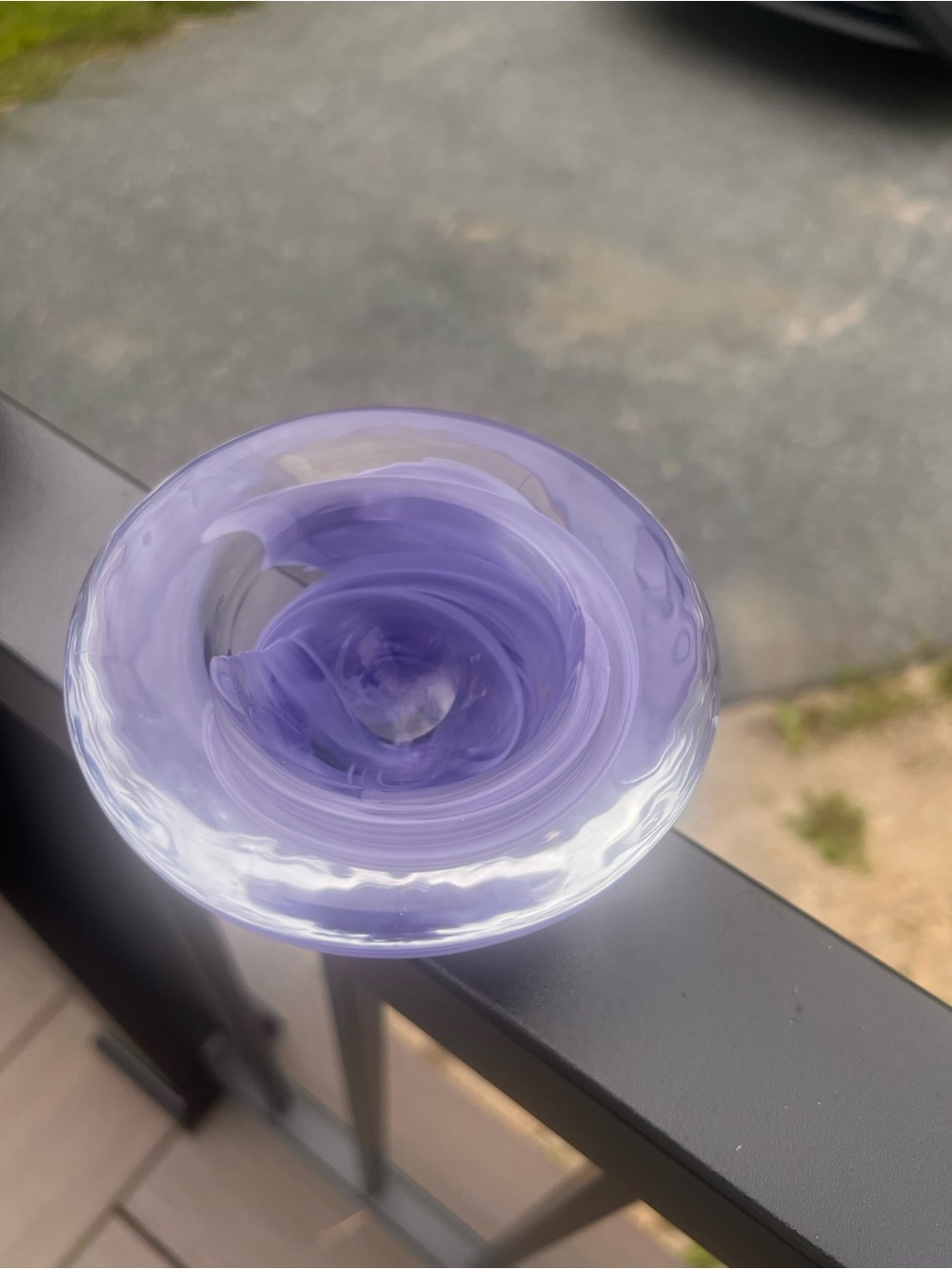 Kosta Boda Swirled Purple Glass Votive Holder